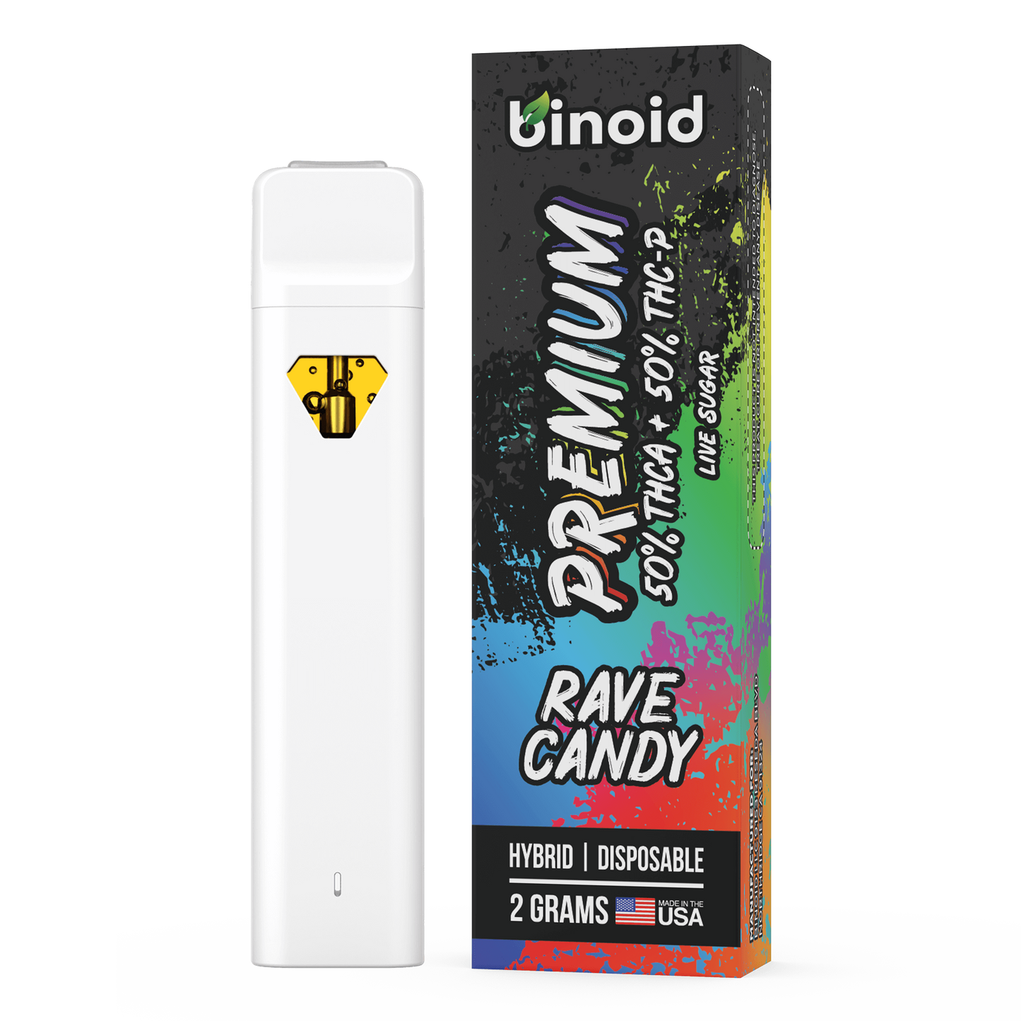 Binoid Premium 50/50 Live Sugar 2G Dispo Rave Candy