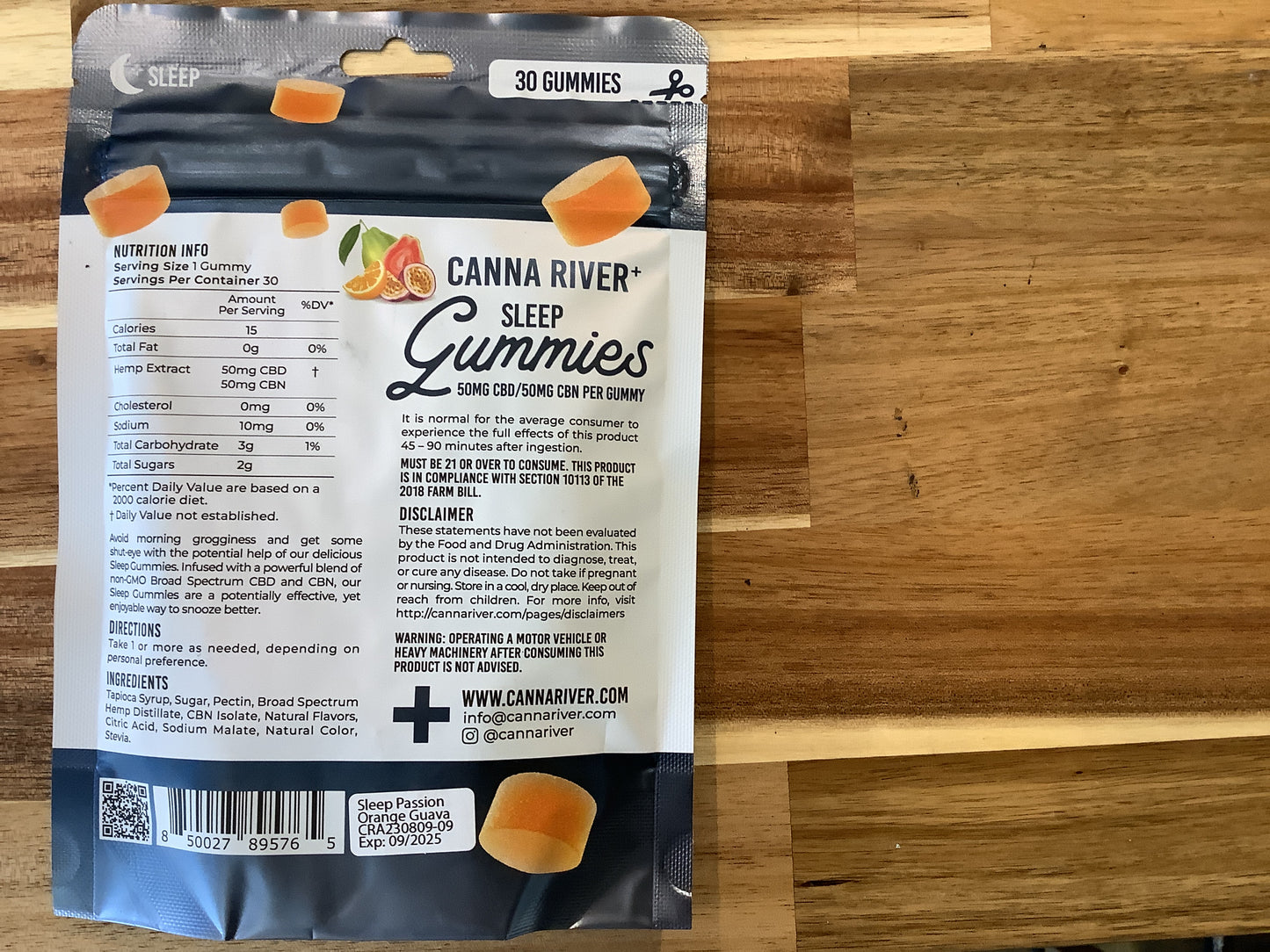 Canna River Sleep Gummies Passion Orange Guava