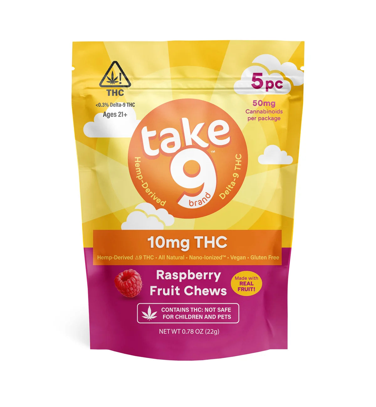 Take 9 Brand D9 Strawberry Fruit Chews 5pcs