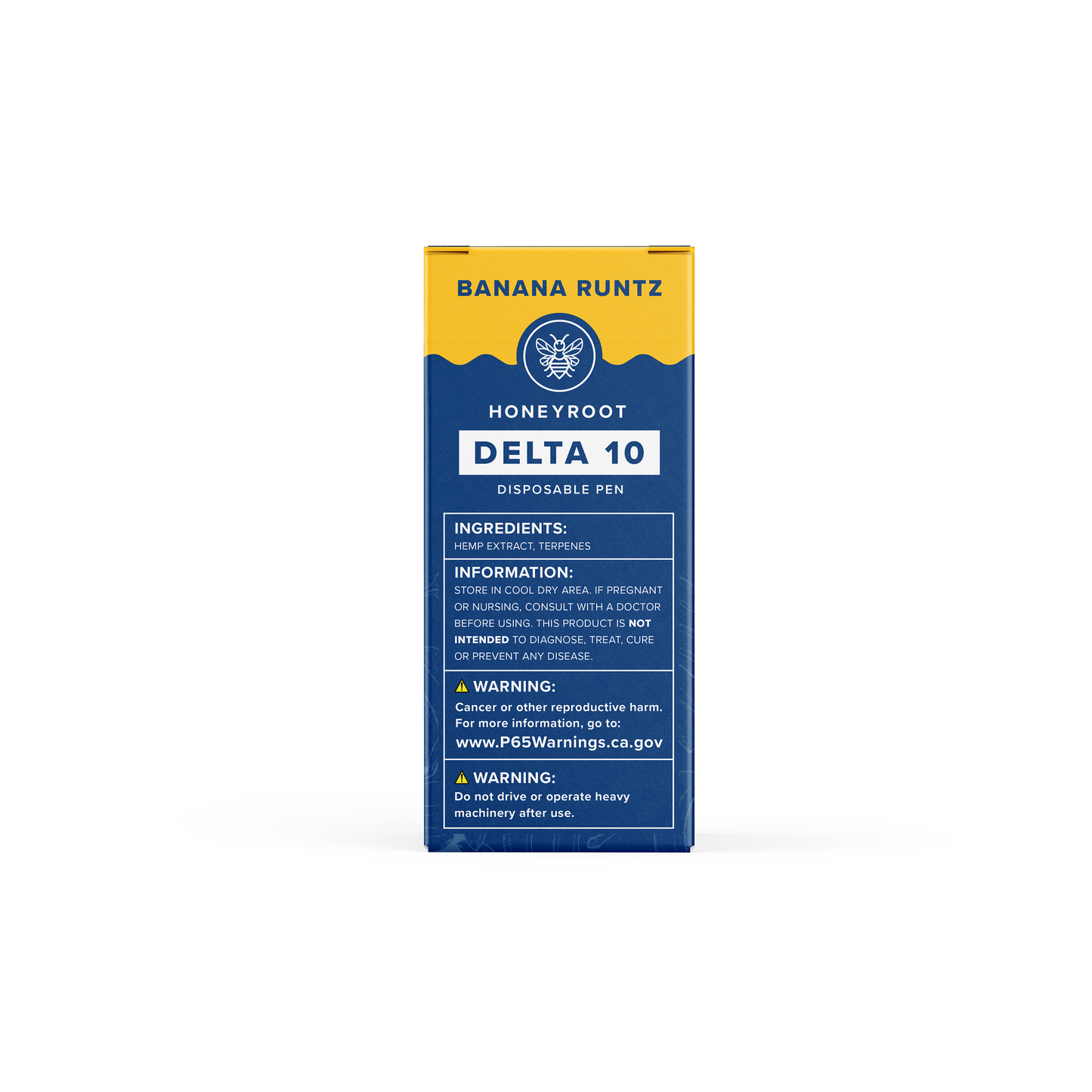HoneyRoot Wellness Delta 10 Disposable Vape - Banana Runtz