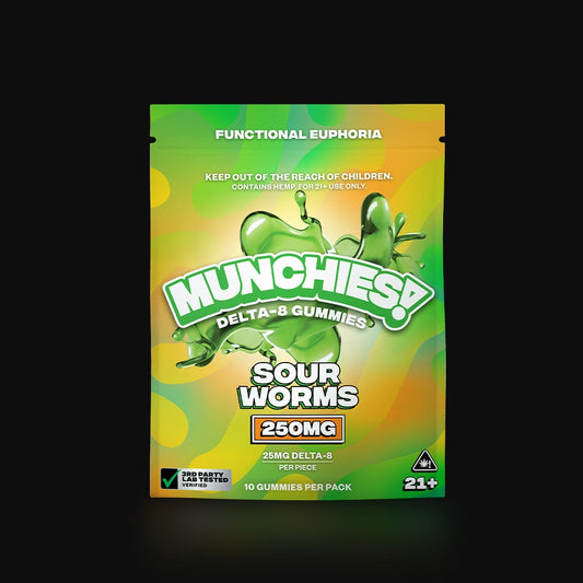 Munchies D8 250 mg Gummies Sour Worms