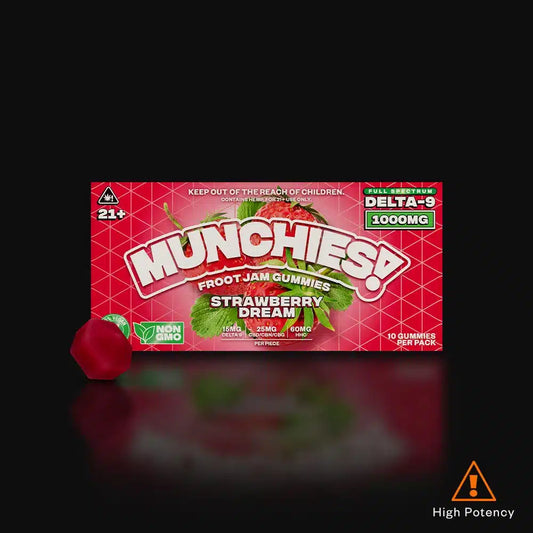 Munchies D9 1000mg Gummies Strawberry Dream