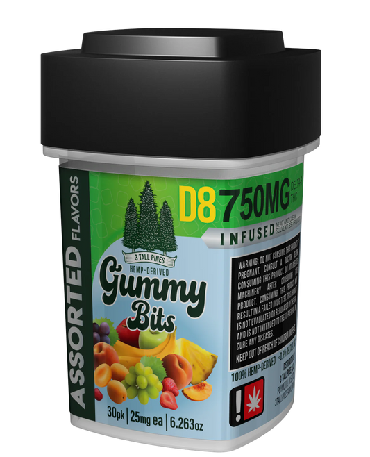 Gummy Bits 3Tall Pines D8 1500mg 30pk 50mg each