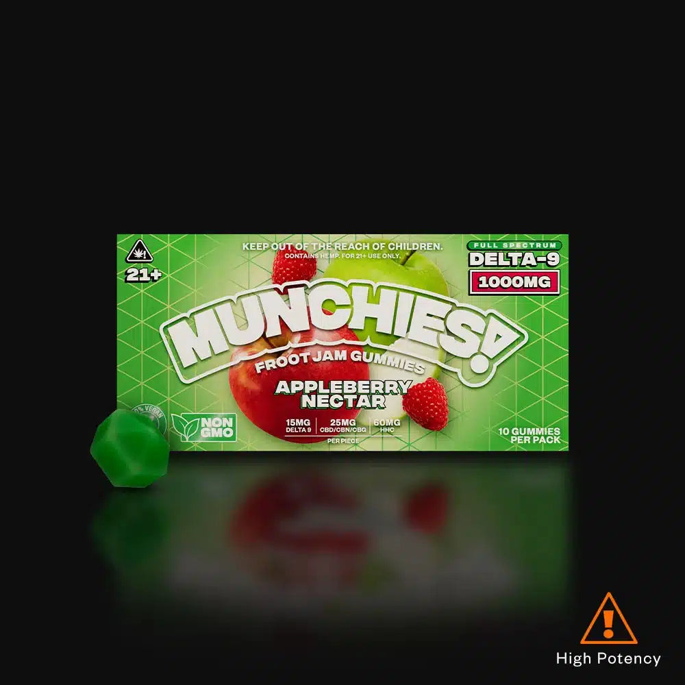 Munchies D9 1000mg Gummies Appleberry Nectar