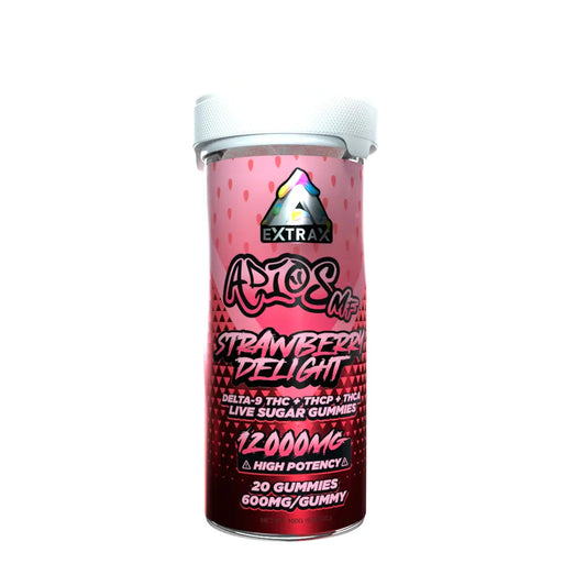 Delta Extrax Adios MF 12,000 Mg Strawberry Delight Gummies