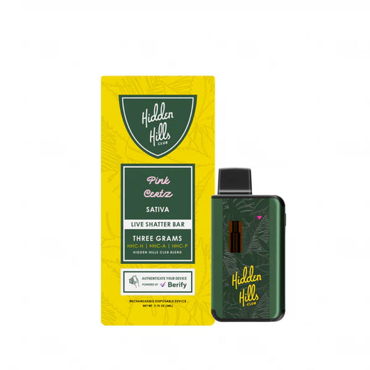 Hidden Hills Club Live Shatter Bar Pink Certz