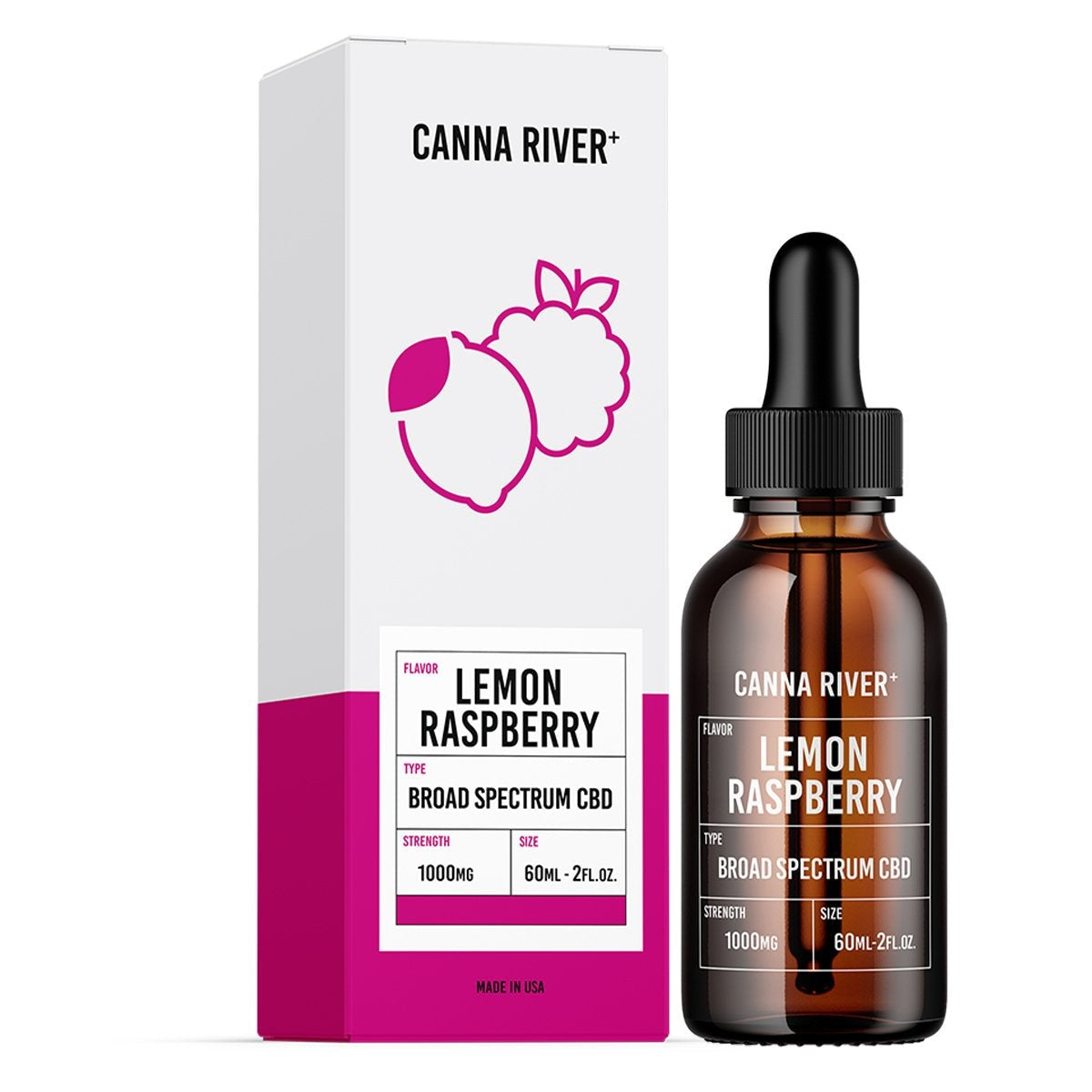 Canna River Broad Spectrum CBD Oil Tincture - Lemon Raspberry