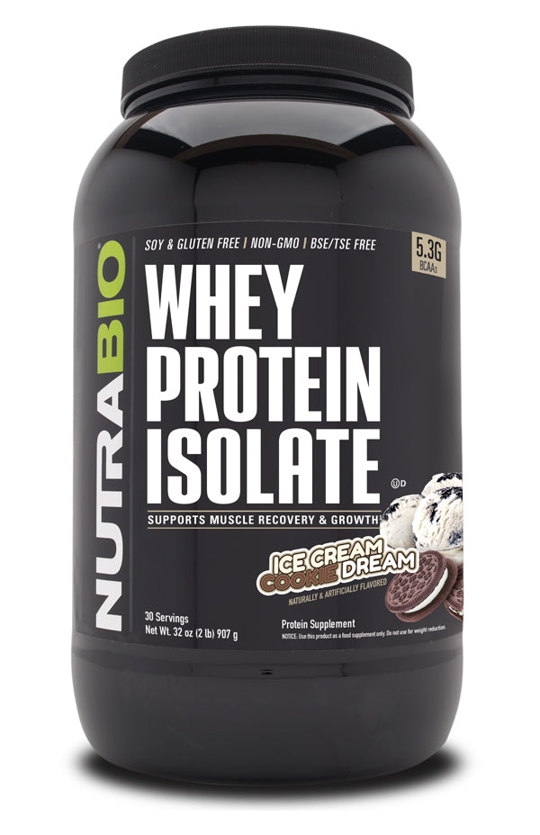 NutraBio Whey Protein Isolate 2 Pounds - Ice Cream Cookie Dream